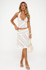 Gelato Girl Midi Skirt Off White