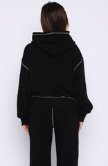Flashing By Boxy Zip Front Hoodie Black