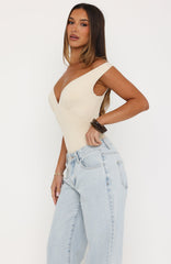 Into The Mix V Neck Bodysuit Bone