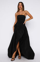 Keep My Promise Strapless Maxi Dress Black