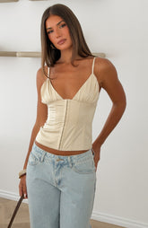 Lasting Forever Satin Bustier Beige