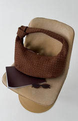Lexi Shoulder Bag Chocolate Faux Suede
