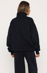 Vibes On Point Quarter Zip Sweater Navy