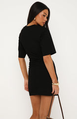 Vibing With You Short Sleeve Mini Dress Black