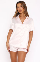 Dreamscape Satin Pyjama Set Baby Pink