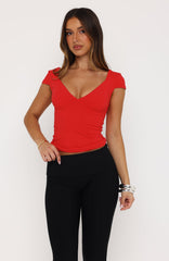 Elevated Babe Short Sleeve Top Red