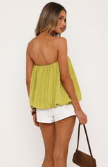 Eye On It Strapless Top Chartreuse