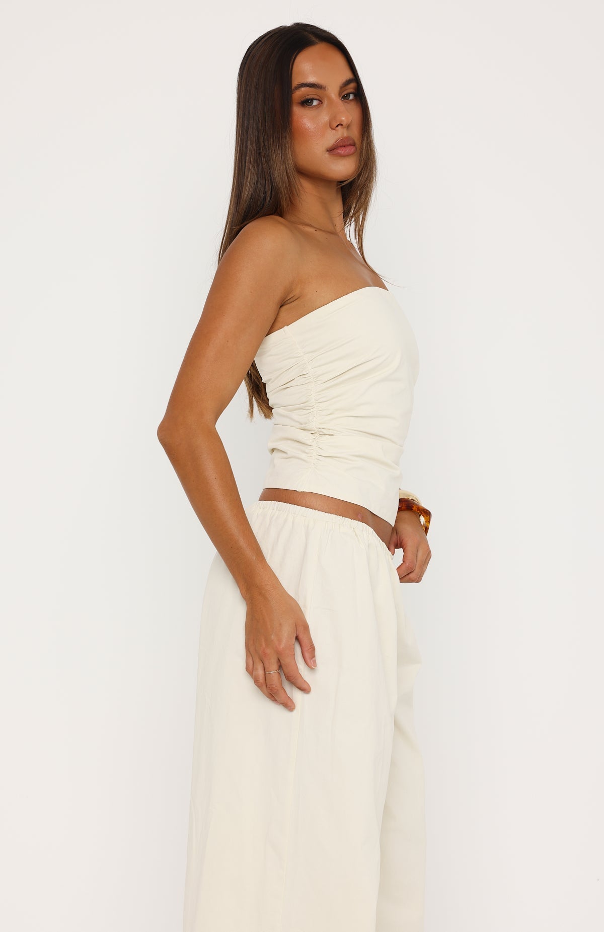 Just Like This Strapless Top Cream