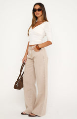 Just My Type Mid Rise Wide Leg Jeans Sesame