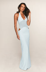 No Notes Needed Halter Maxi Dress Baby Blue