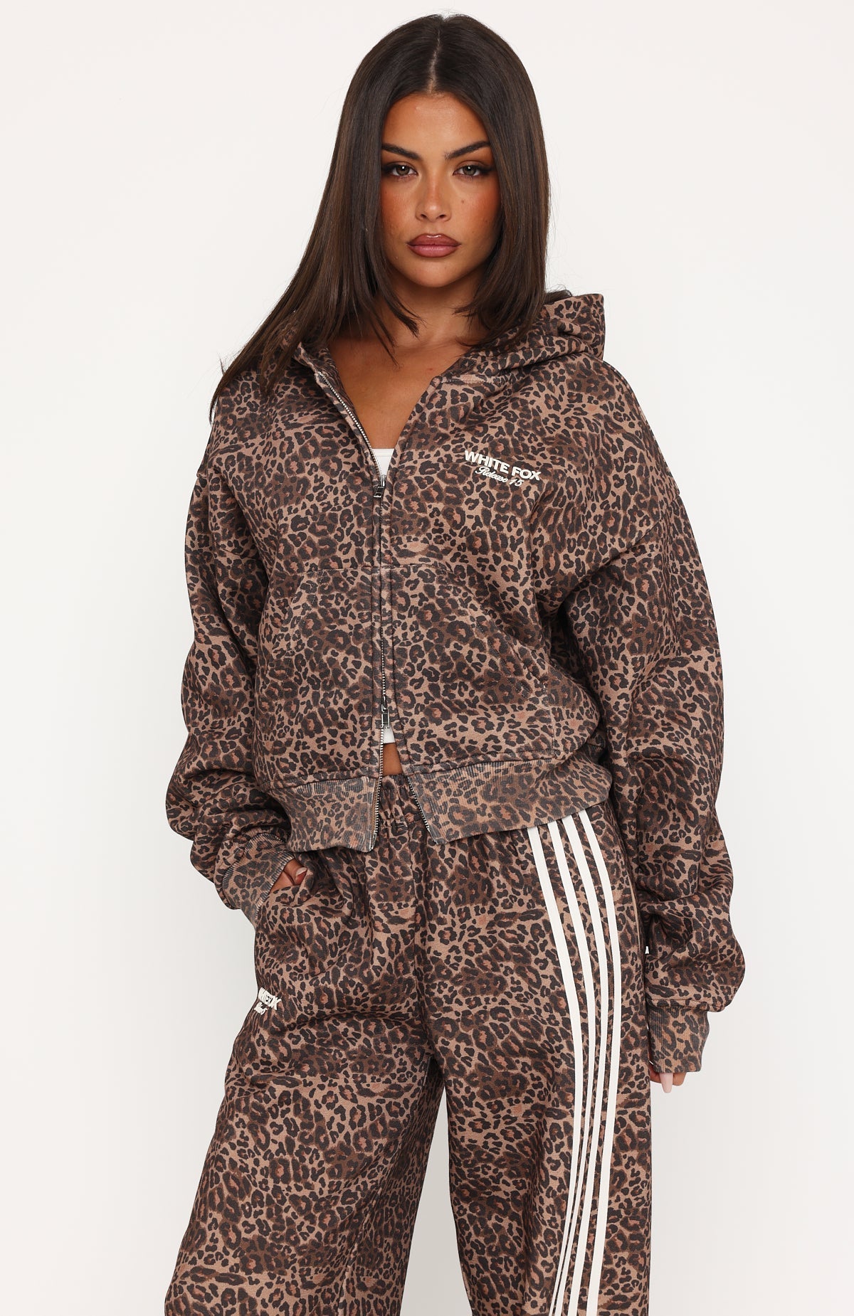 Release 15 Asalia Boxy Zip Front Hoodie Animal Print