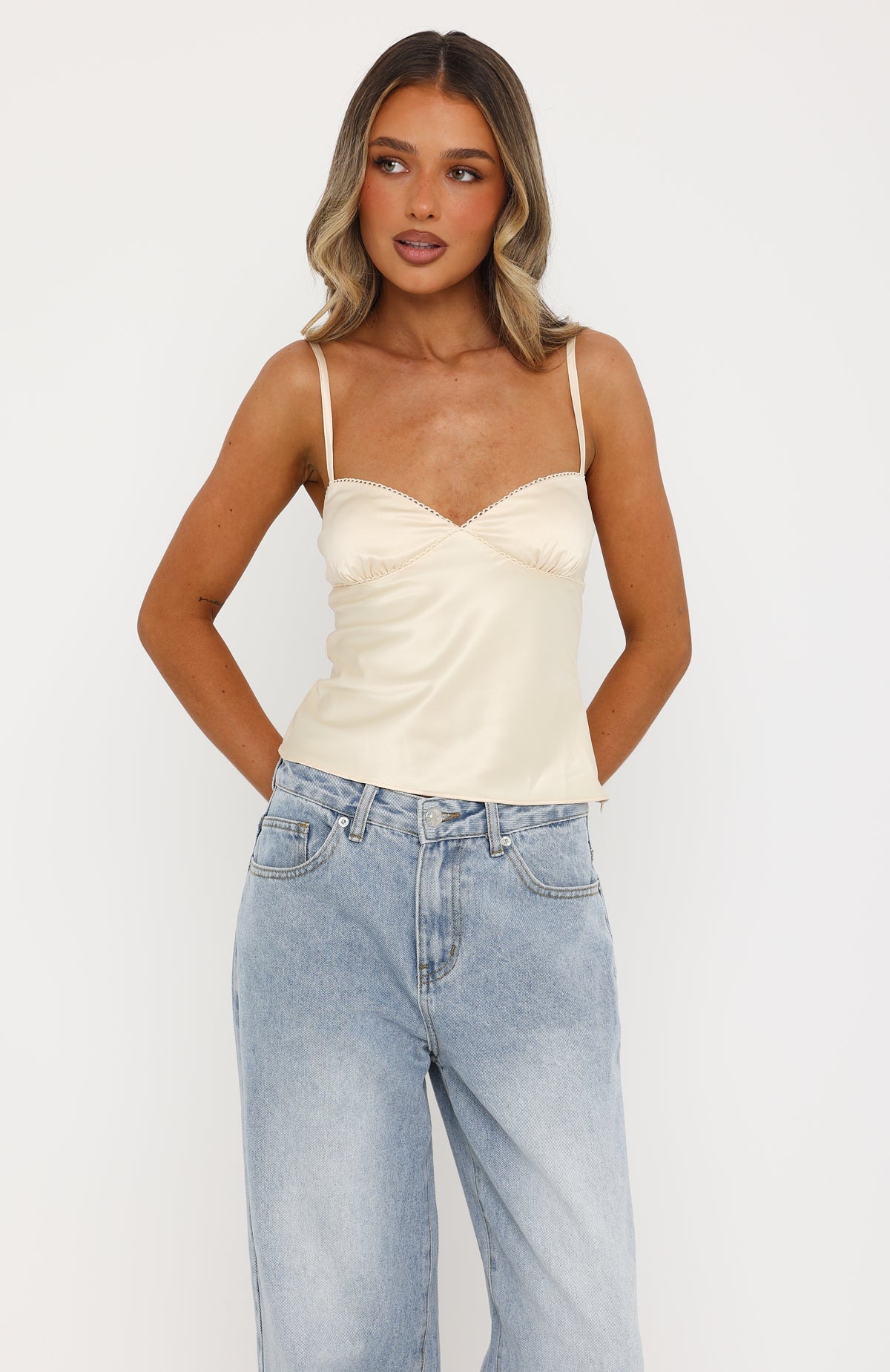 Soft Intentions Satin Top Butter