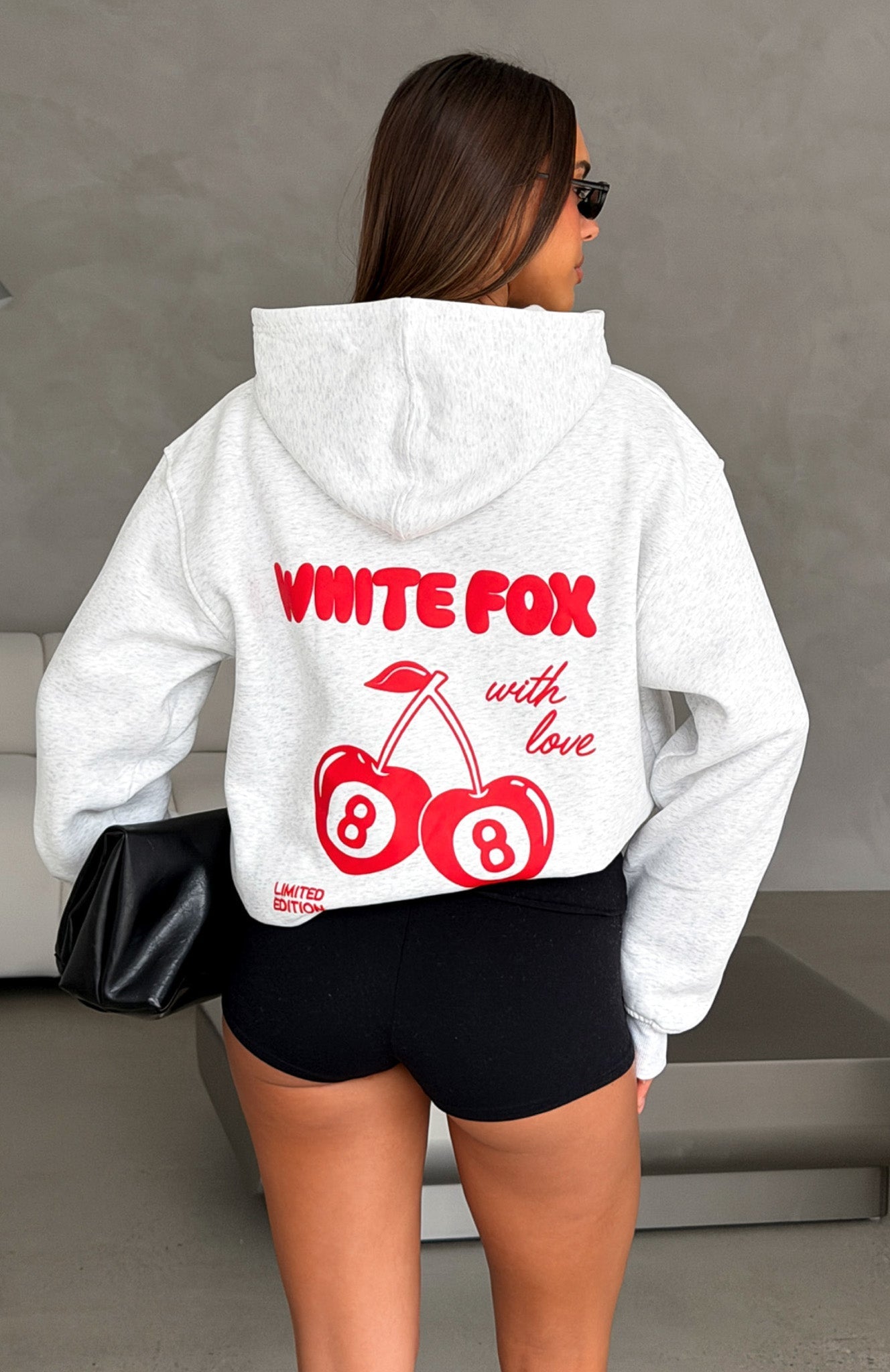 With Love In The Moment Oversized Hoodie Grey Marle